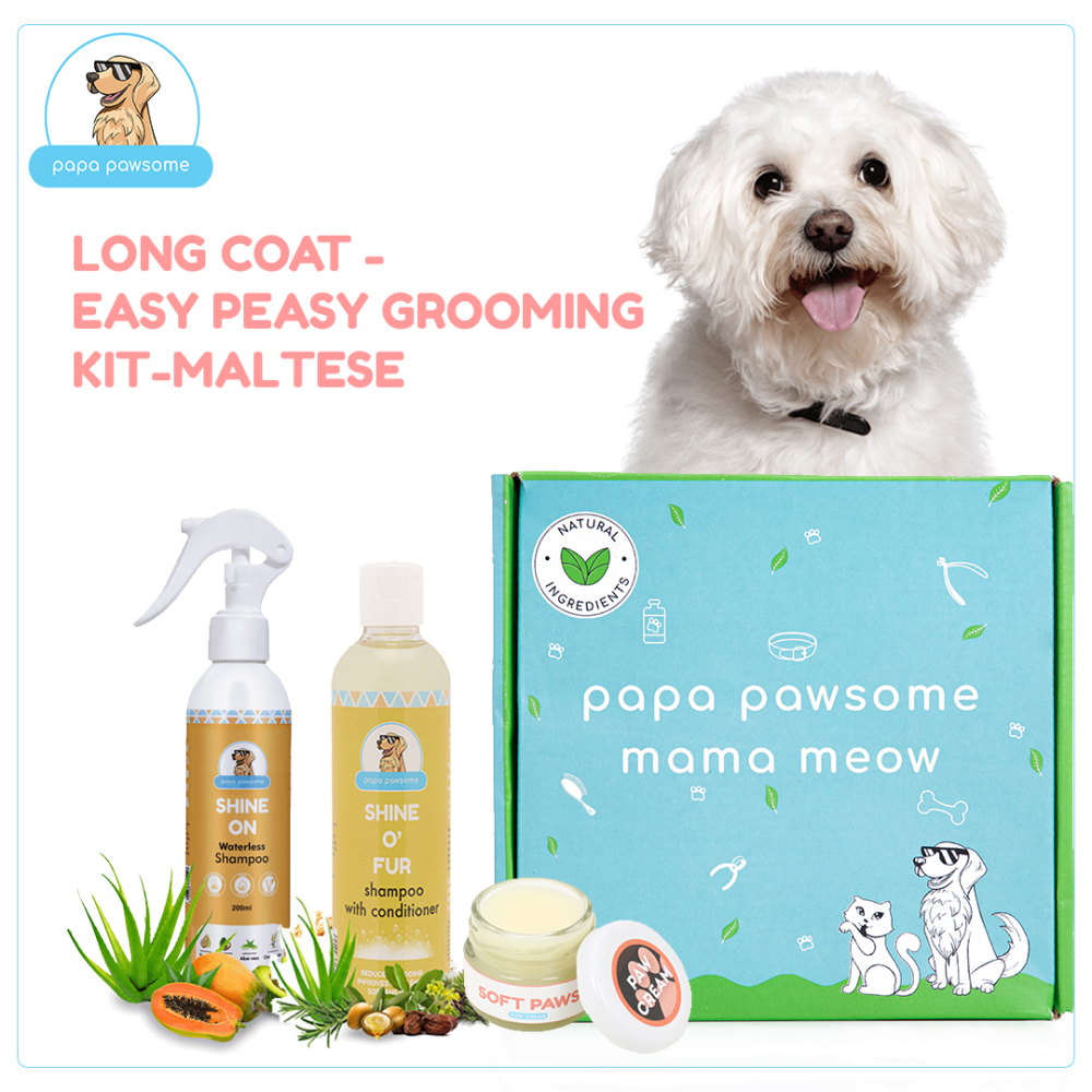 Papa Pawsome Long/Drop Coat Easy Peasy Grooming Kit (Maltese)