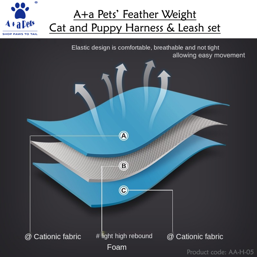 A Plus A Pets Feather Weight Harness & Leash Set for Pets
