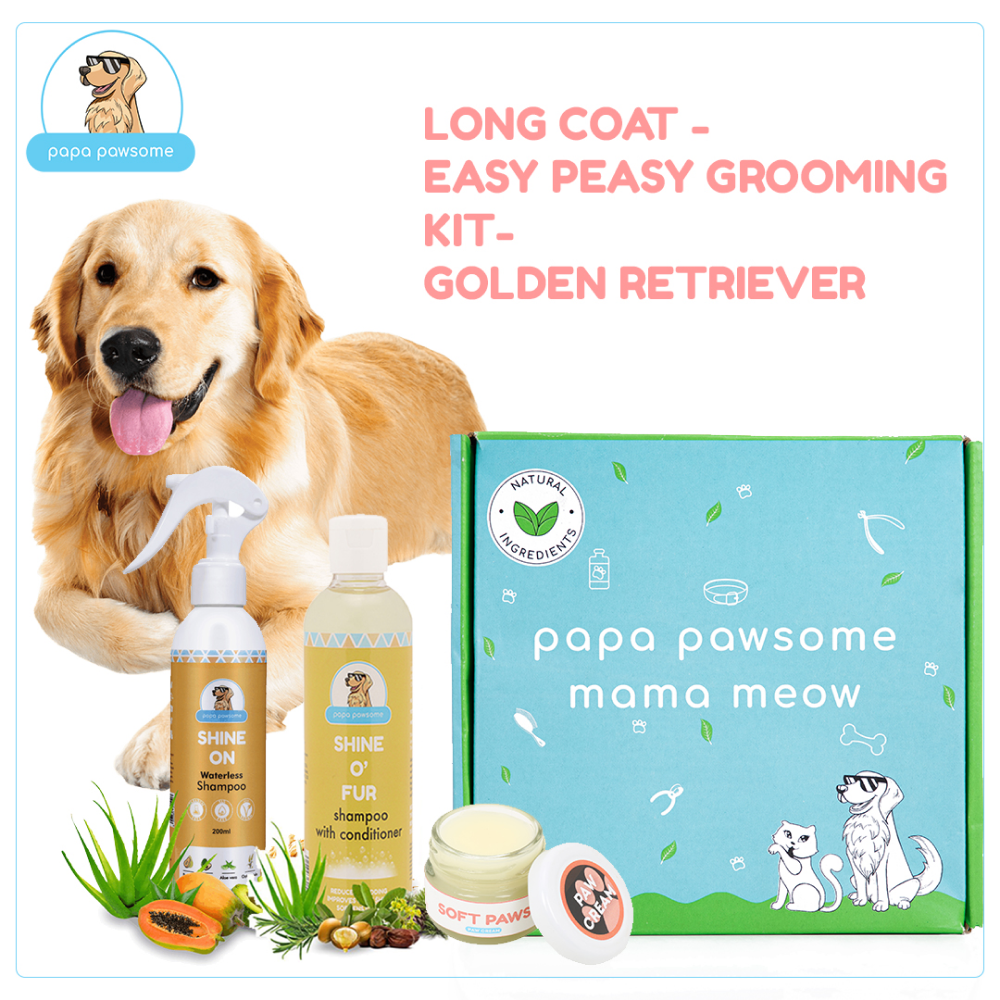 Papa Pawsome Long/Drop Coat Easy Peasy Grooming Kit (Golden Retriever)