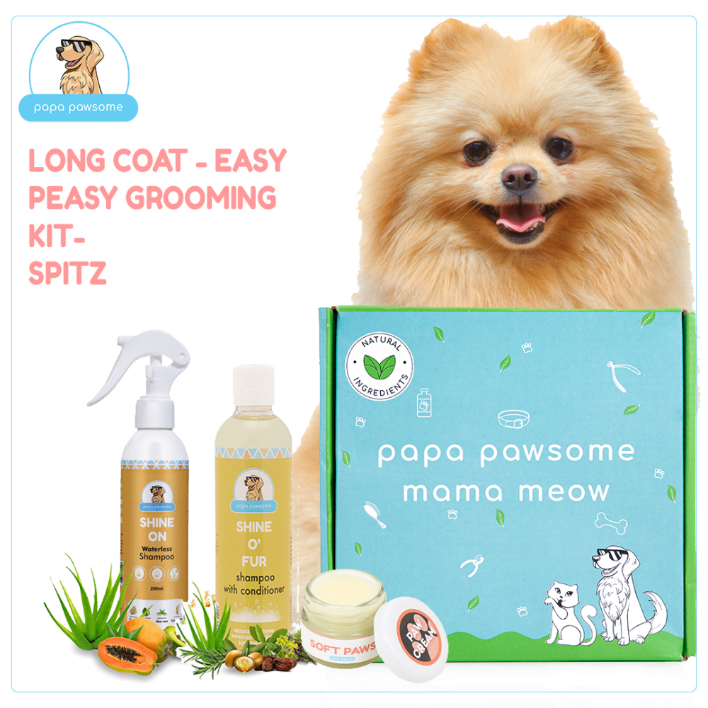 Papa Pawsome Long/Drop Coat Easy Peasy Grooming Kit (Spitz)