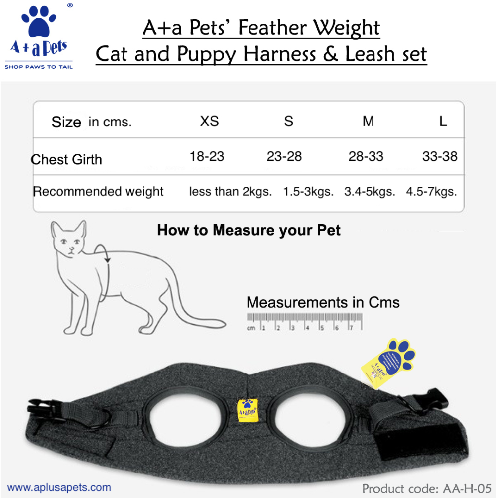 A Plus A Pets Feather Weight Harness & Leash Set for Pets