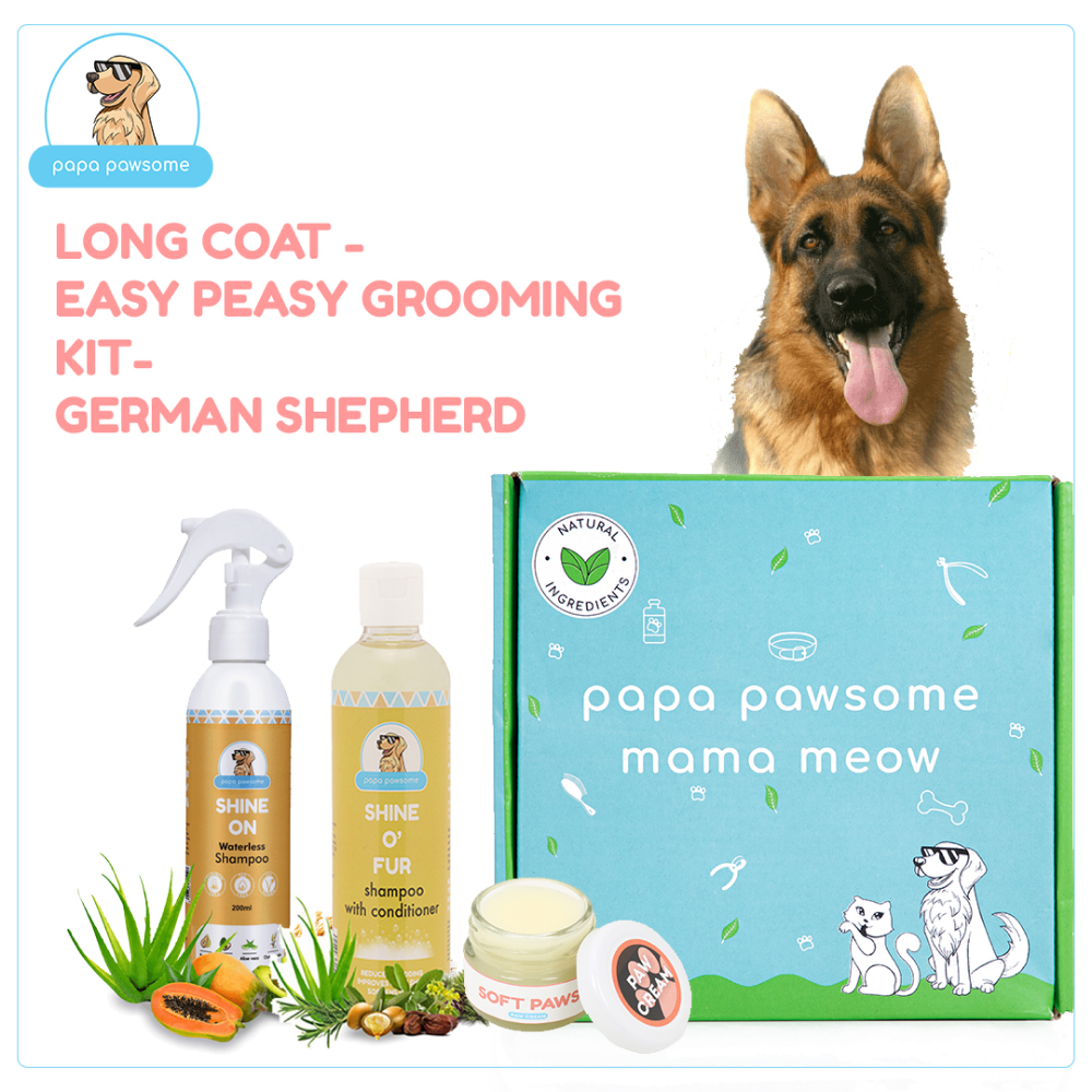 Papa Pawsome Long/Drop Coat Easy Peasy Grooming Kit (German Shepherd)