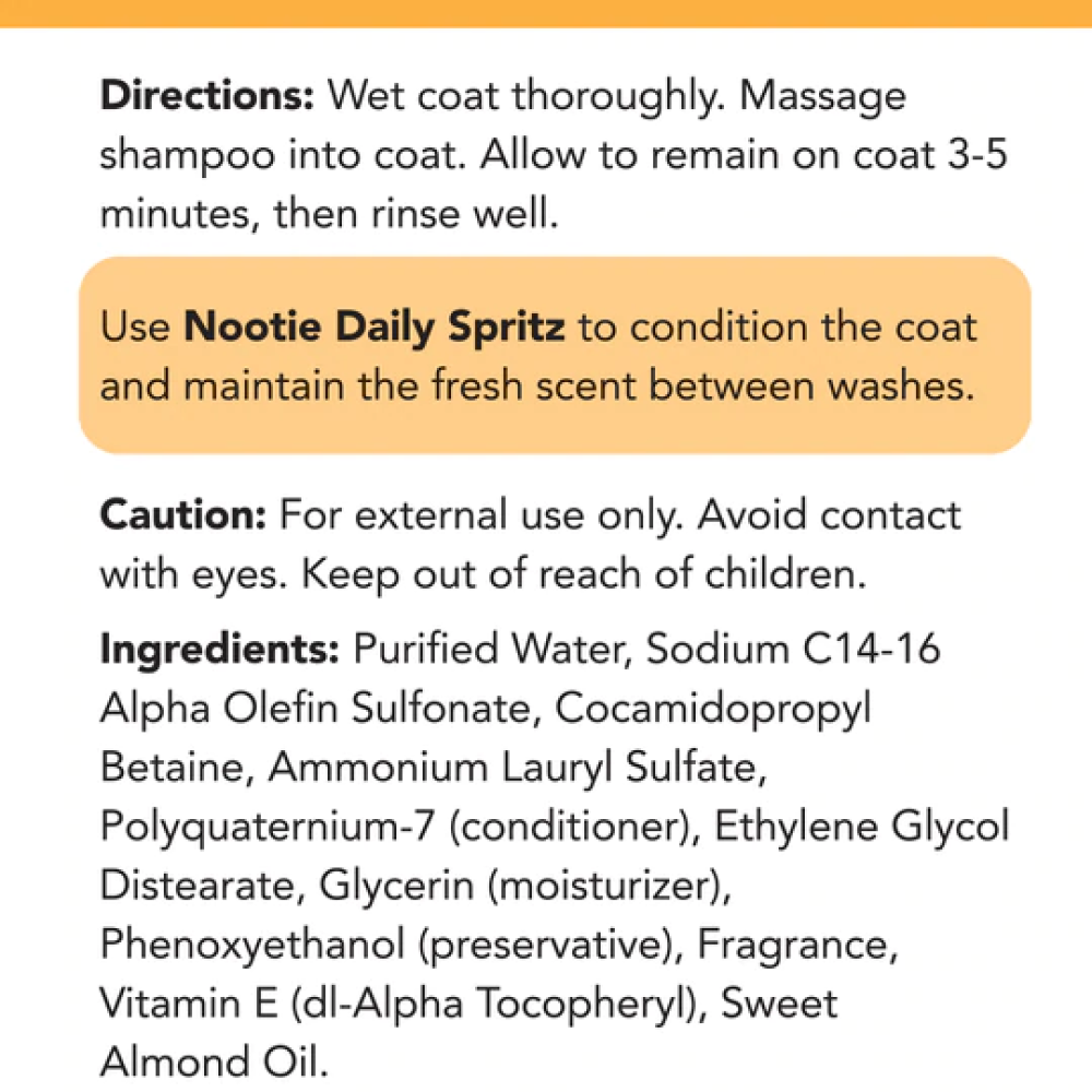 Nootie Warm Vanilla Cookie Moisturizing Shampoo for Pets