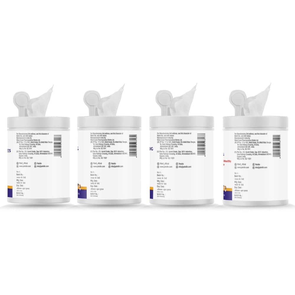 Petvit Combo Wipes for Pets (Eye+Nose & Paw+Grooming+Ear)