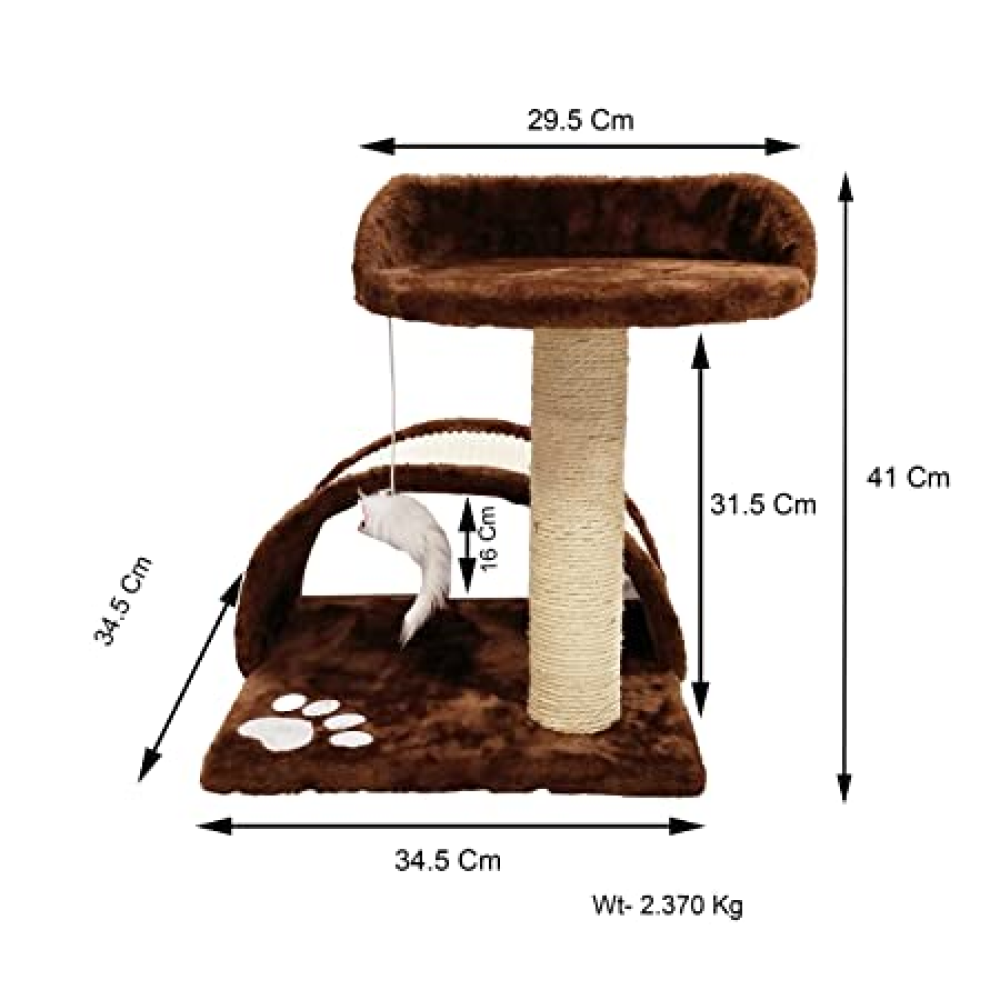 Emily Pets Cat Tree Scratching Post for Cats (Black)