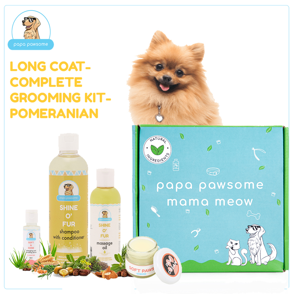 Papa Pawsome Long/Drop Coat Complete Grooming Kit (Pomeranian)