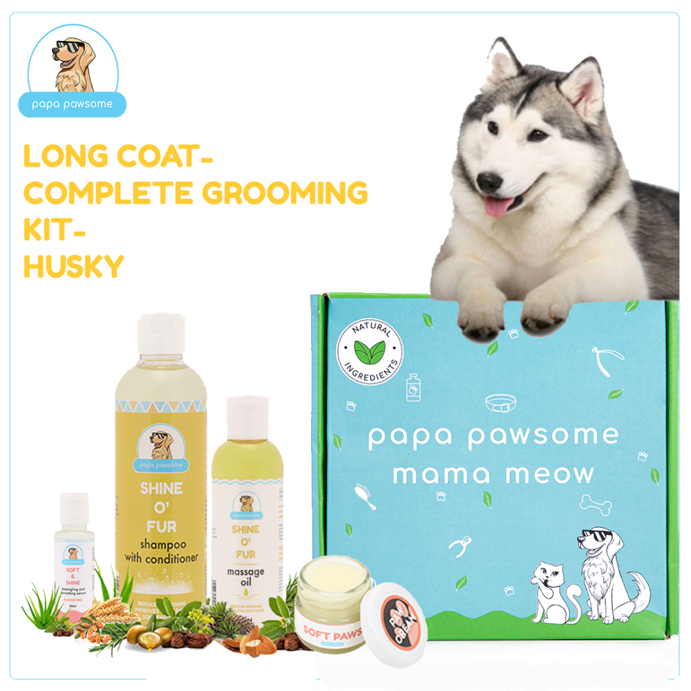 Papa Pawsome Long/Drop Coat Complete Grooming Kit (Husky)