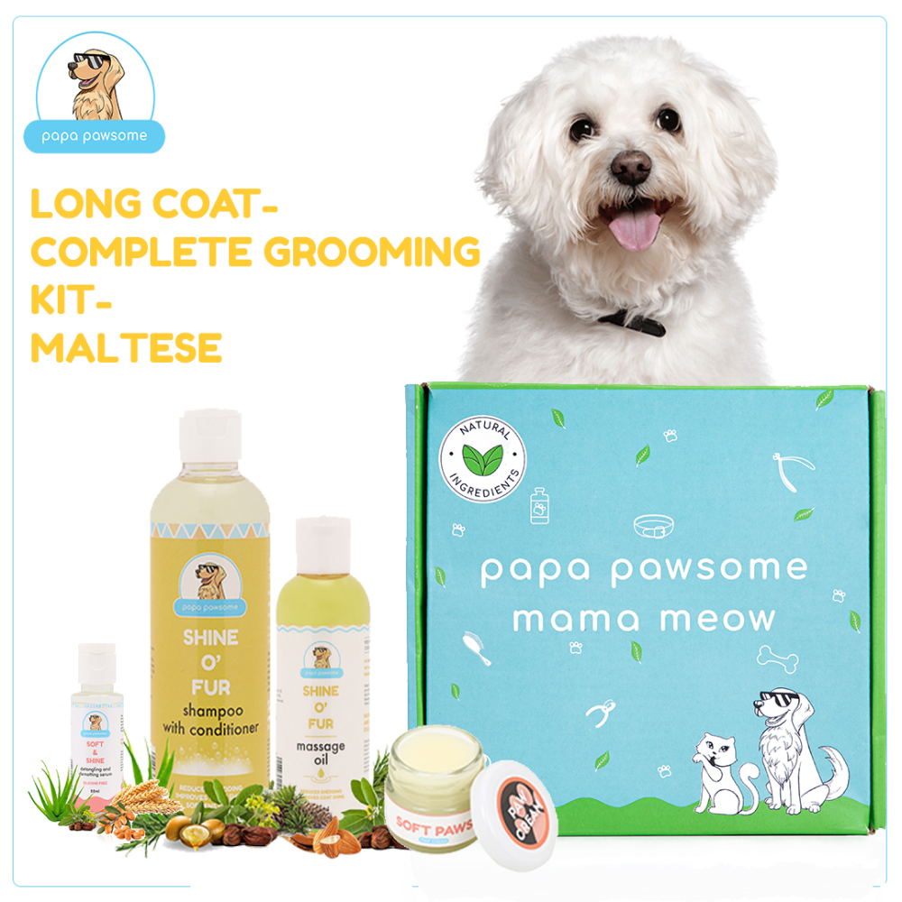 Papa Pawsome Long/Drop Coat Complete Grooming Kit (Maltese)