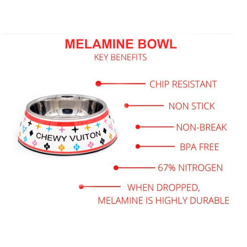 Peetara Melamine Bowl with Stainless Steel Insert for Pets