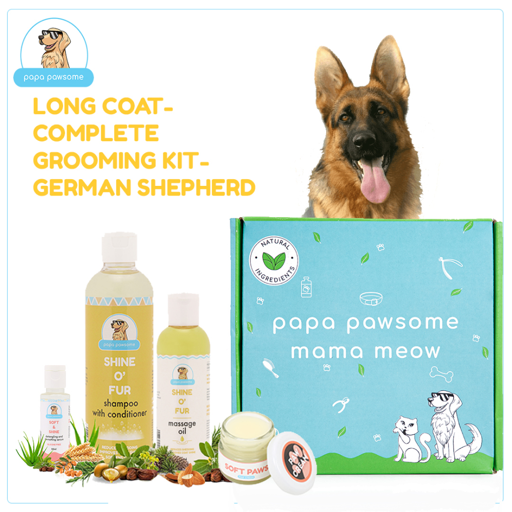 Papa Pawsome Long/Drop Coat Complete Grooming Kit (German Shepherd)