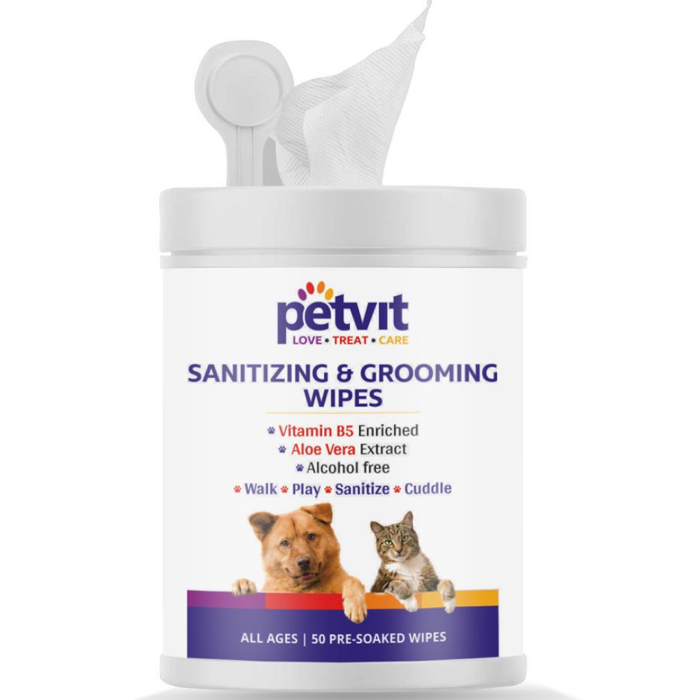 Petvit Sanitizing & Grooming Wipes for Pets