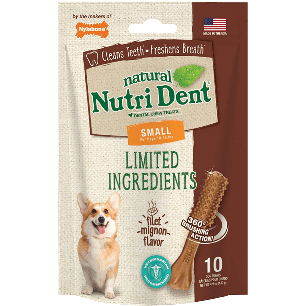 Nylabone Filet Mignon Nutri Dent Dental Treats for Small Breed Dogs