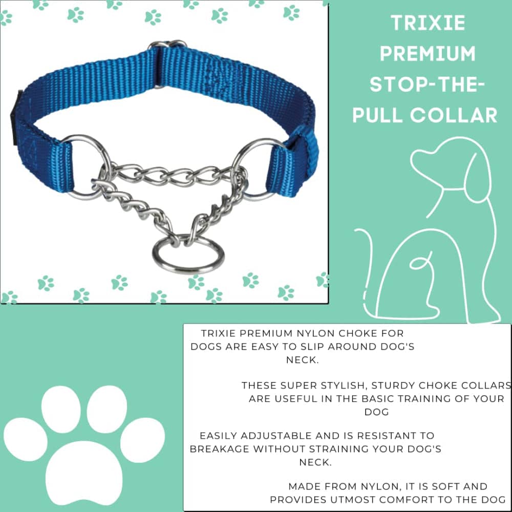 Trixie Premium Semi-Choke Collar for Dogs (Royal Blue)