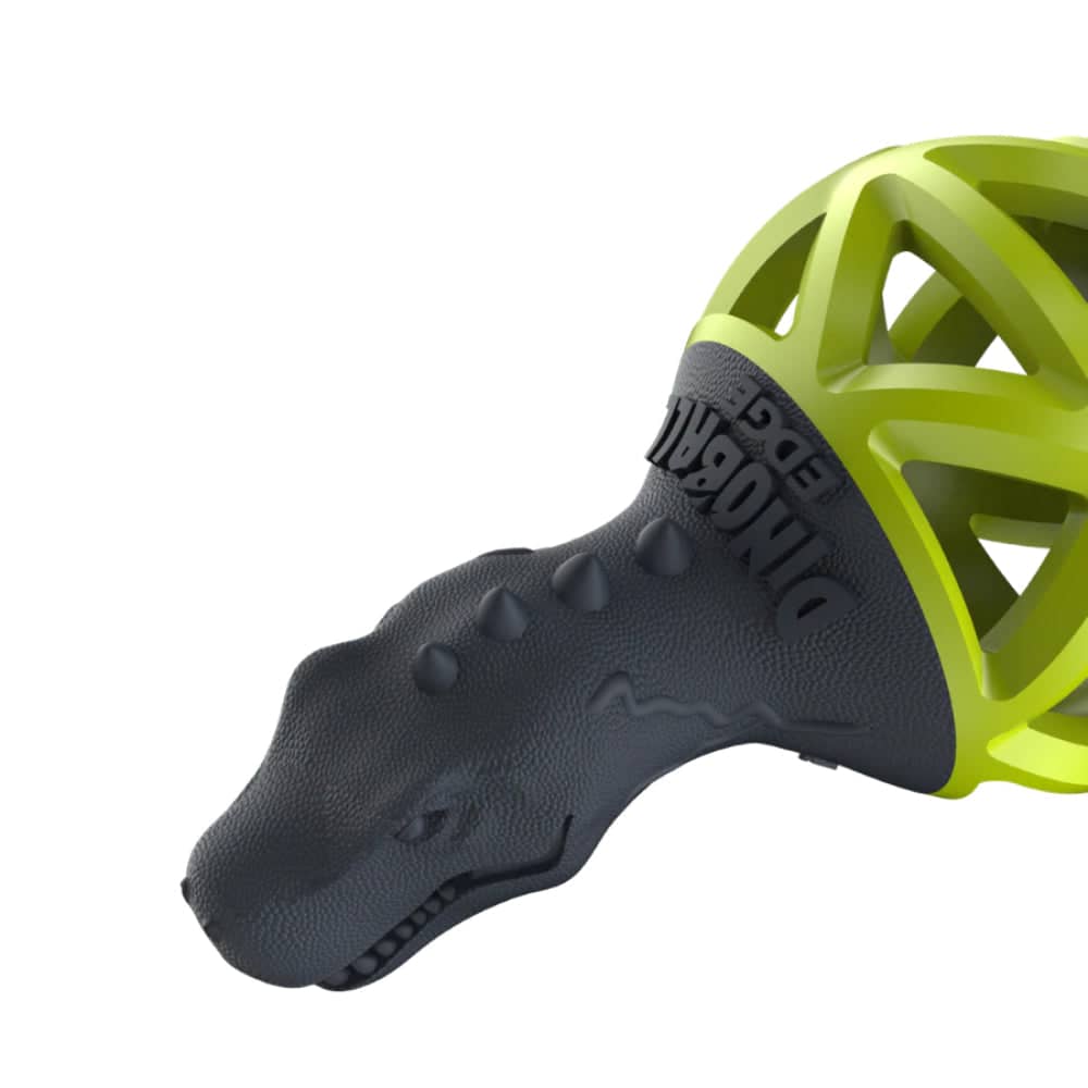 Gigwi Dinoball Edge with Strap Chew Toy for Dogs (Green)
