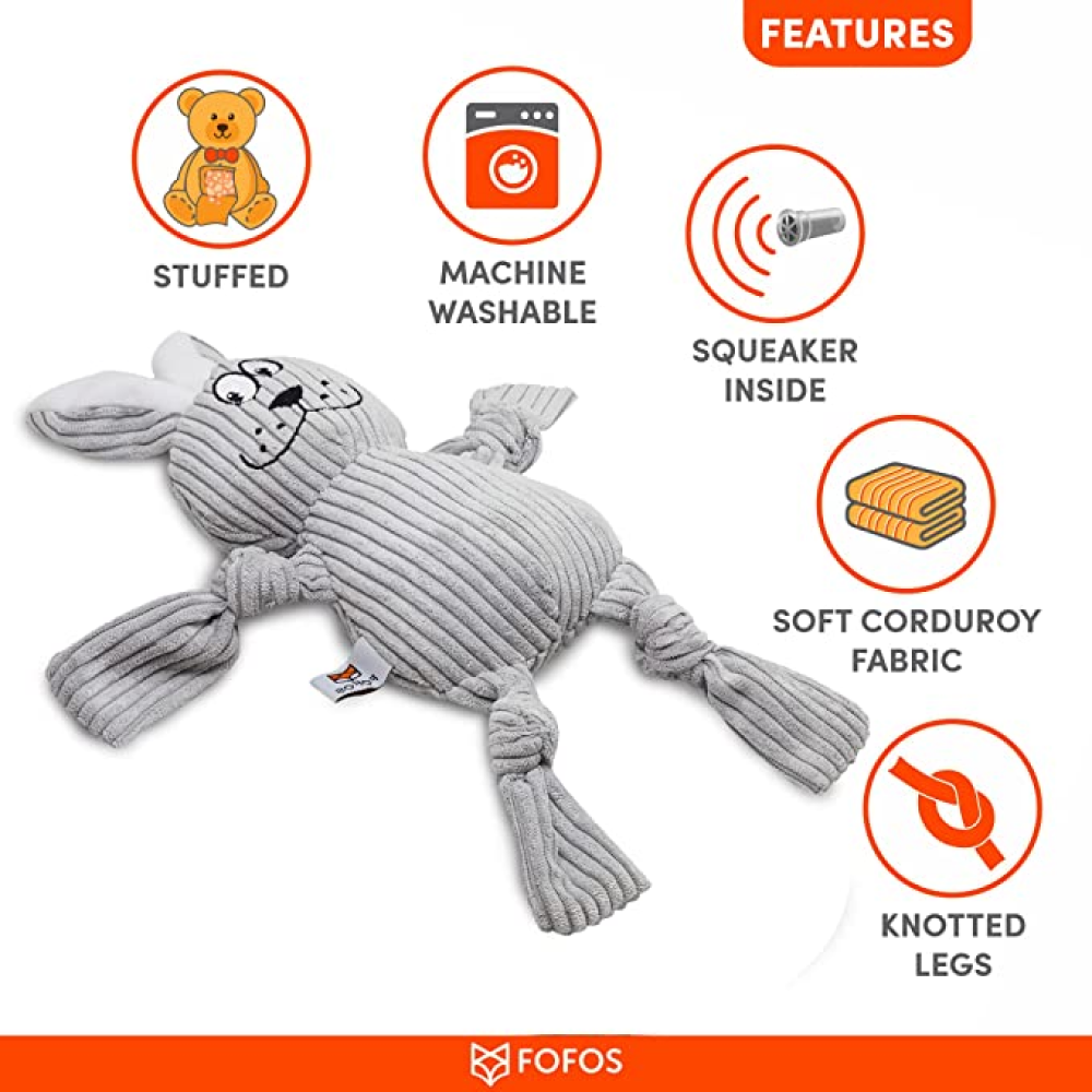 Fofos Fluffy Rabbit Toy for Cats (Grey)