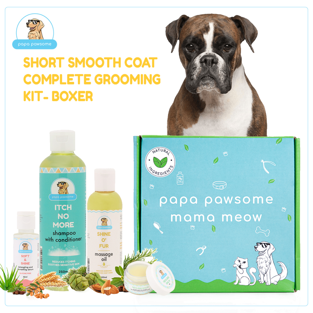 Papa Pawsome Short Smooth Coat Complete Grooming Kit (Boxer)