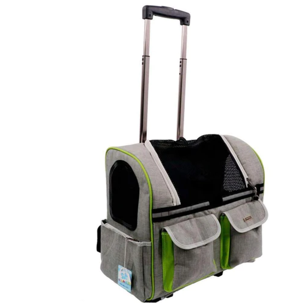 Emily Pets Rolling Carrier with Wheel for Pets - Black