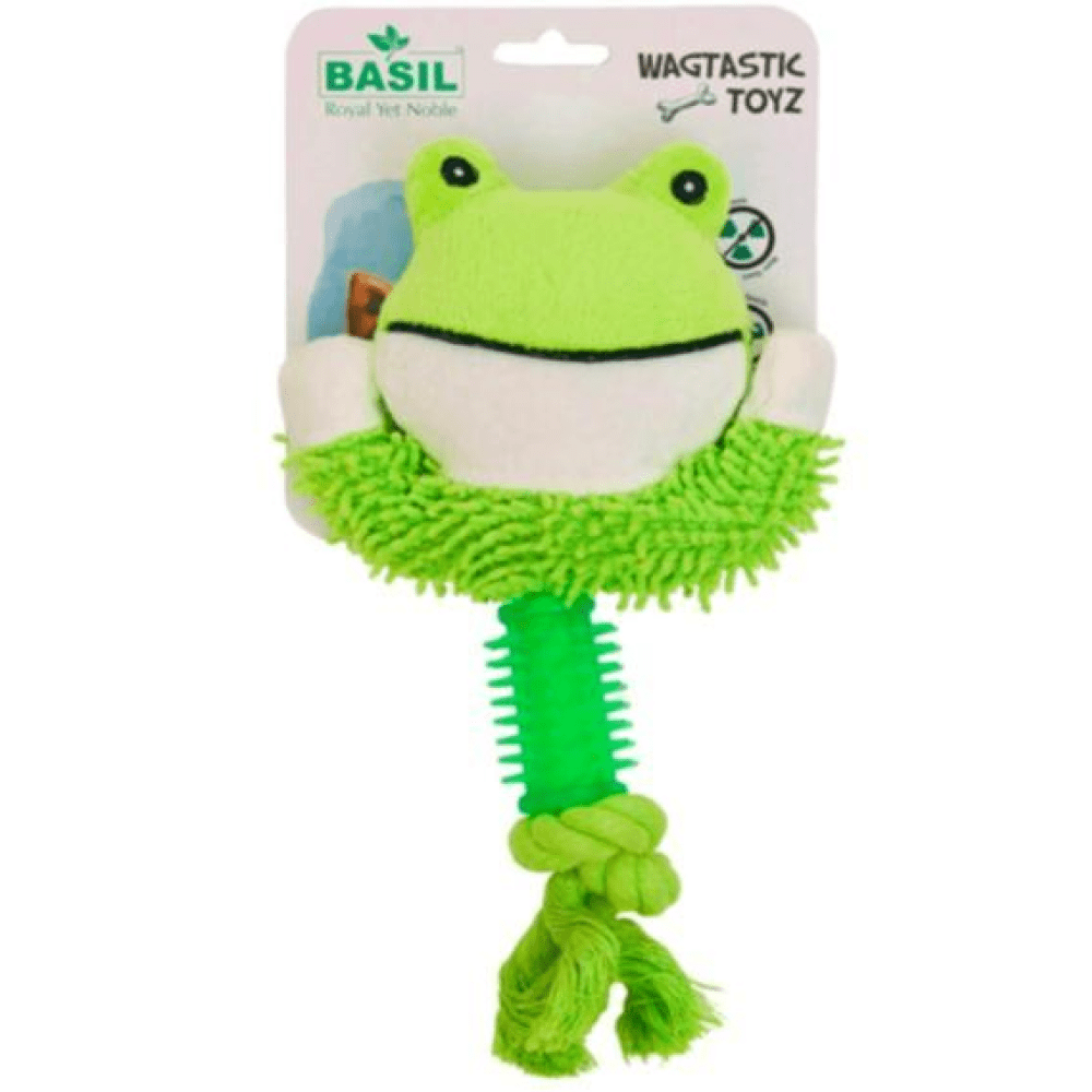 Basil Animal Shaped Plush Toy with Chew Rope & TPR - Assorted