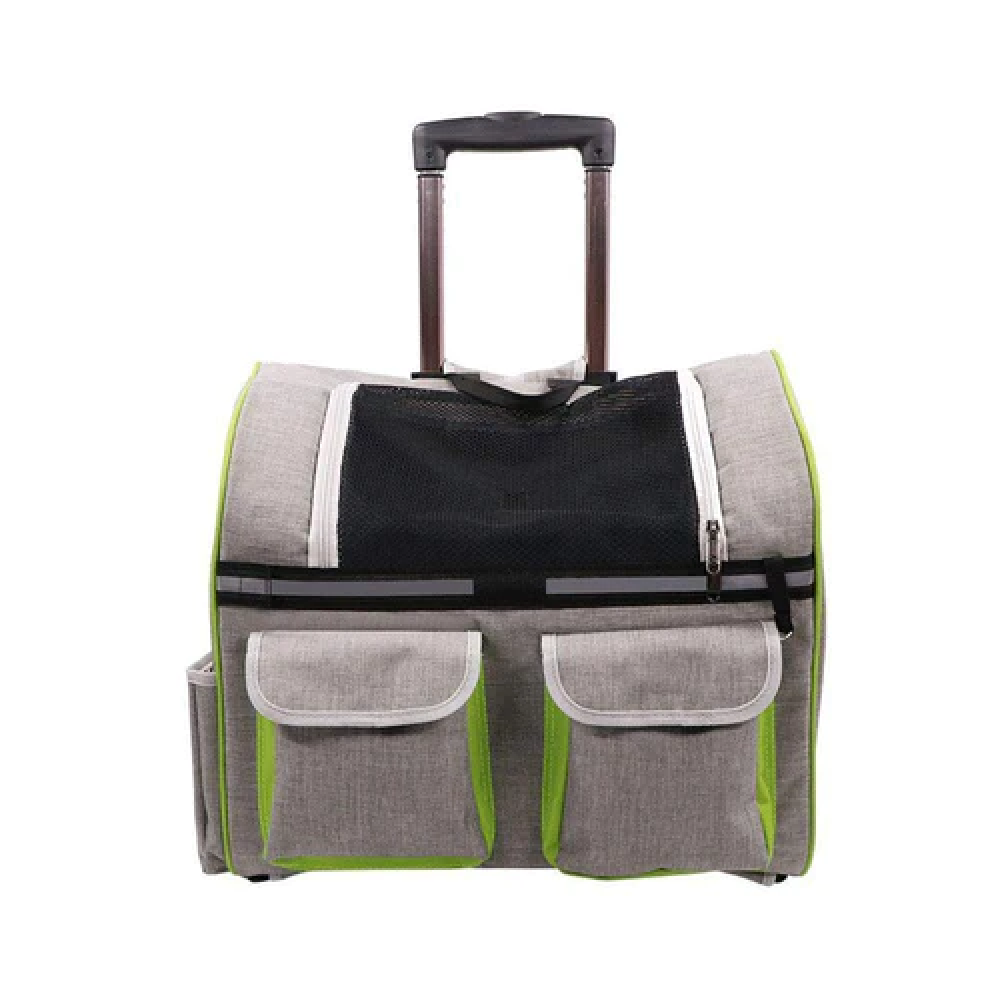 Emily Pets Rolling Carrier with Wheel for Pets - Black