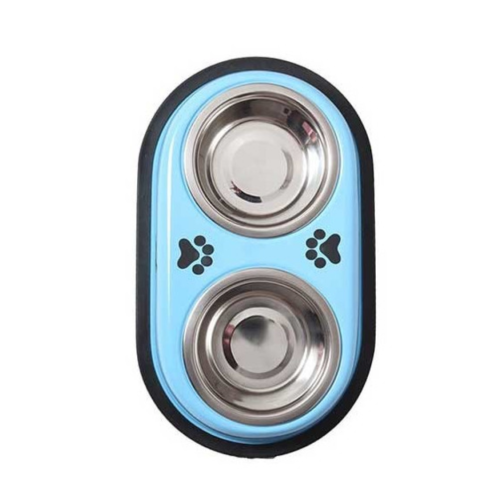 Pets Empire Solid Double Diner Bowls (Assorted)