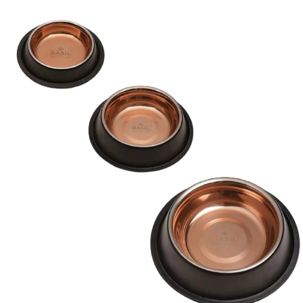 Basil Bronze Colored Stainless Steel Bowl for Pets