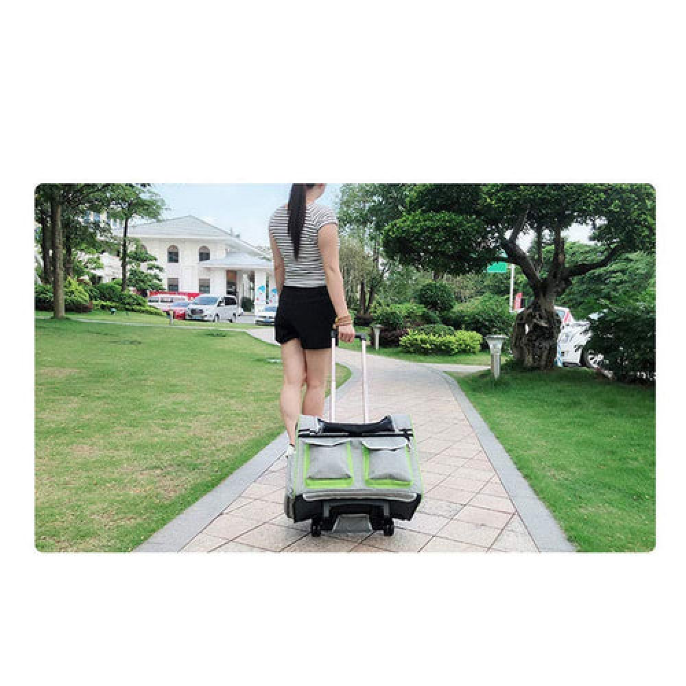Emily Pets Rolling Carrier with Wheel for Pets - Black