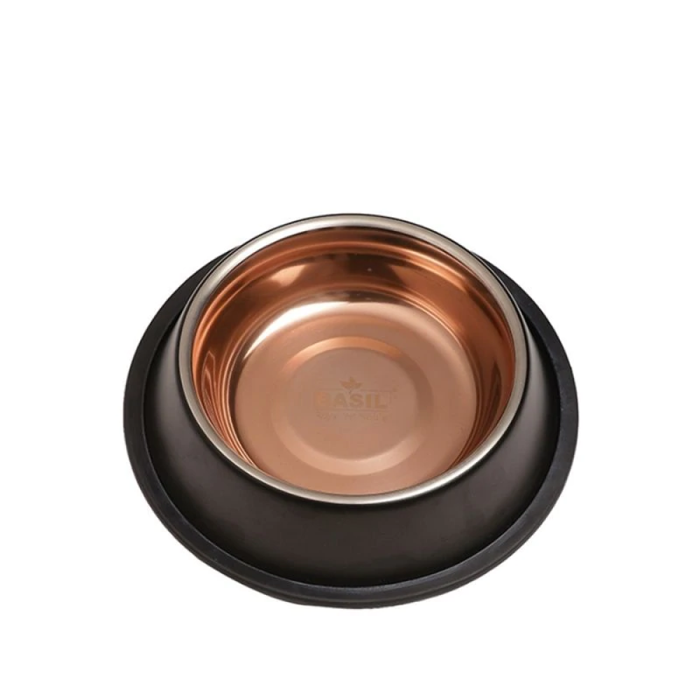 Basil Bronze Colored Stainless Steel Bowl for Pets