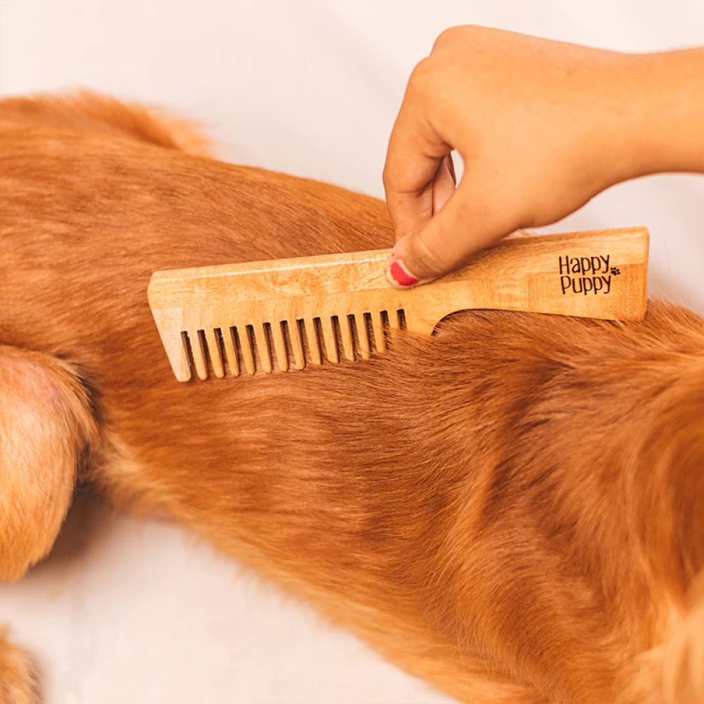 Happy Puppy Organic Neem Wood Detangling Comb