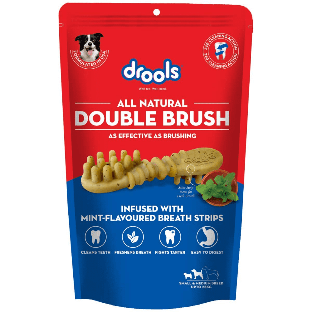 Drools Double Brush Dental Treat for Small & Medium Breed Dogs