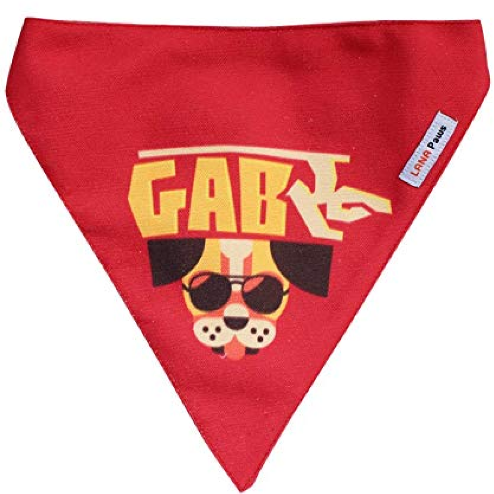 Lana Paws Gabru Adjustable Dog Bandana/ Scarf (Red)