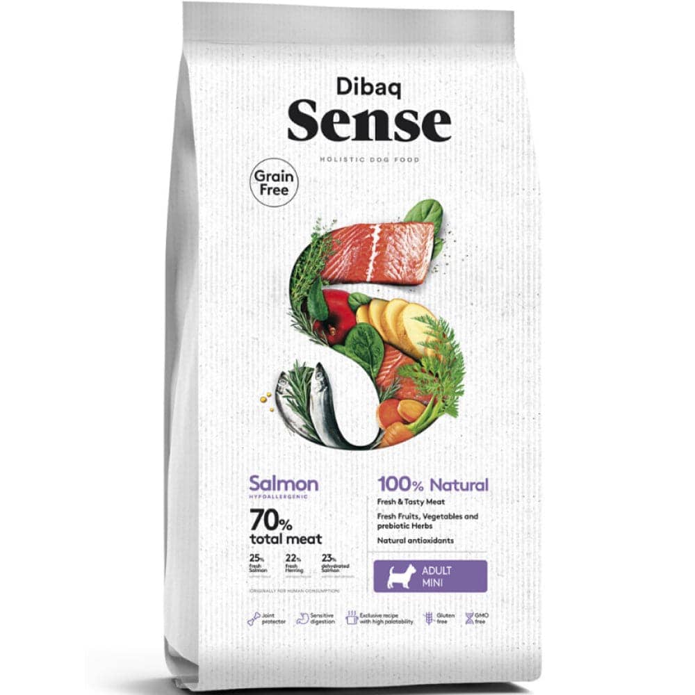Dibaq Sense Salmon Grain Free Hypoallergenic Adult Mini Breed Dry Dog Food