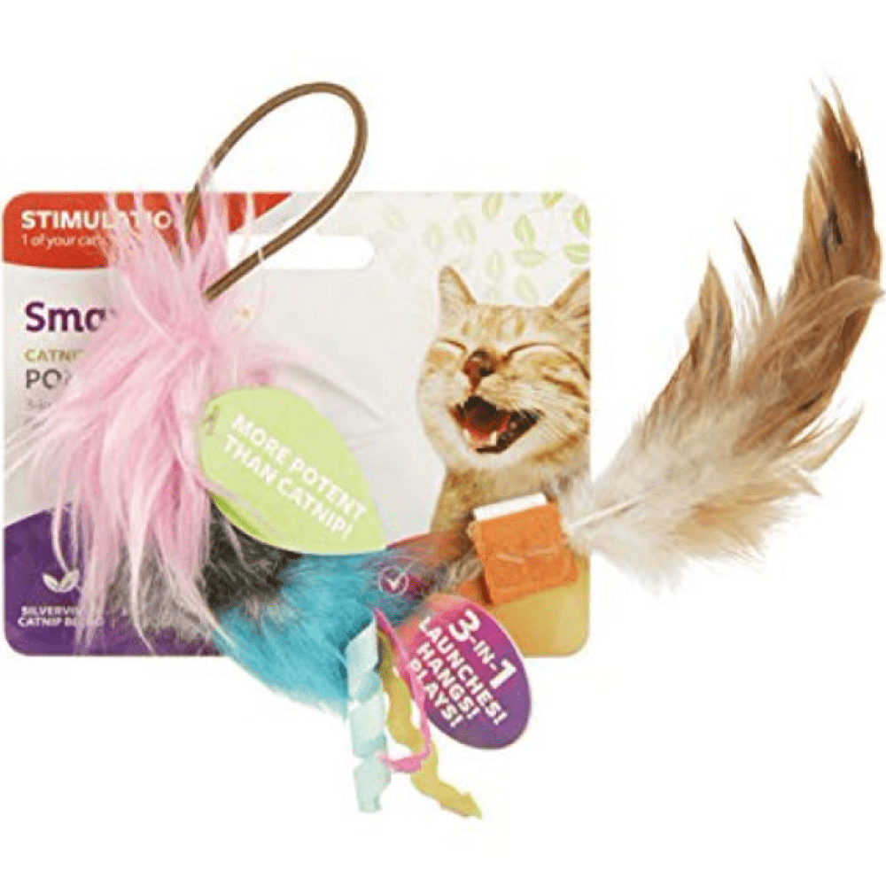 Smarty Kat Happy Nip Pom Pom Player Door Dangler Toy for Cats