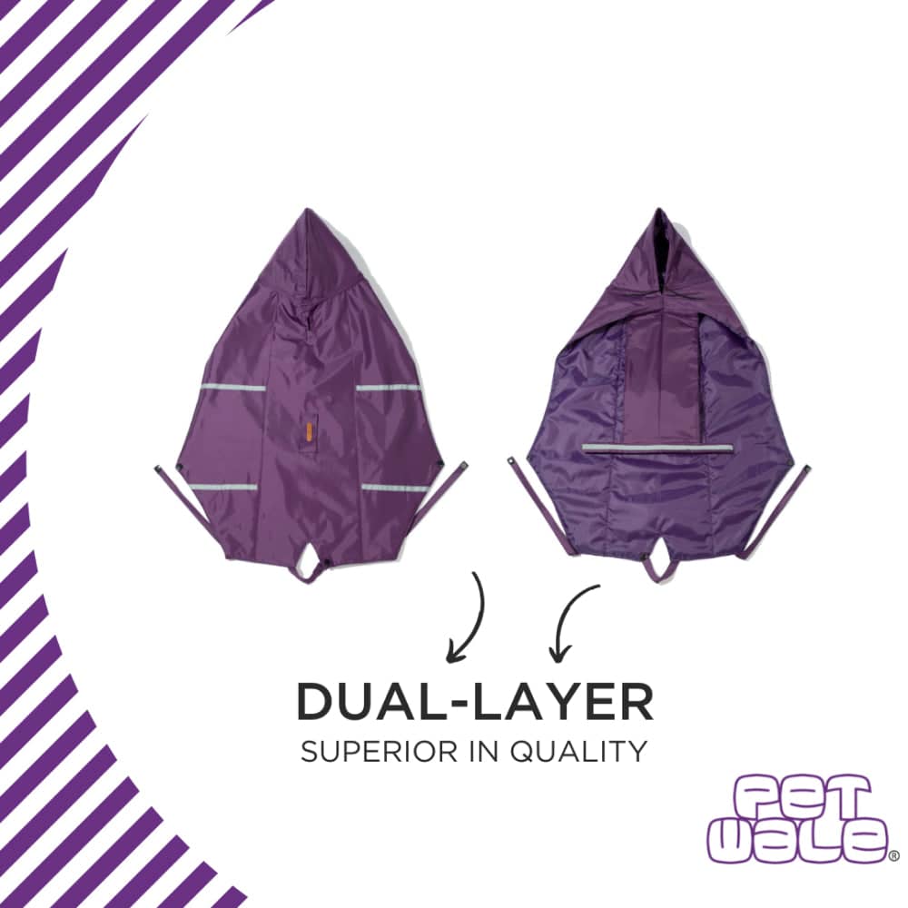 PetWale Reflective Raincoat for Dogs (Purple)