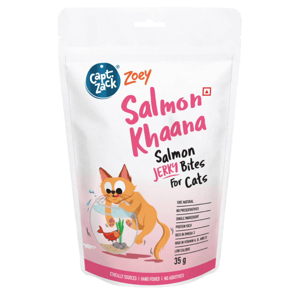 Captain Zack Zoey Salmon Khaana Jerky Bites Cat Treats