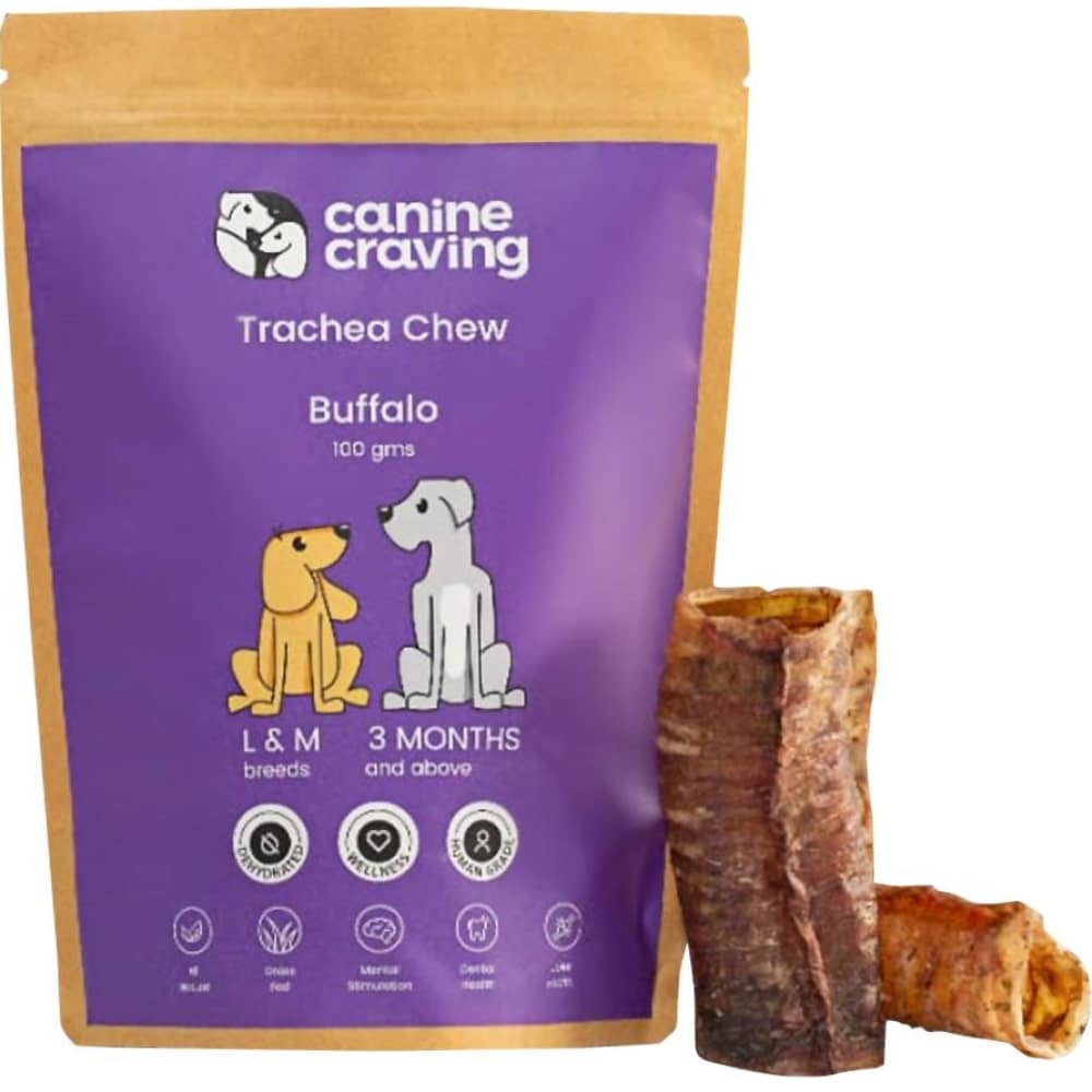 Canine Craving Dehydrated Grass-Fed Herb Buffalo Trachea Dog Treat