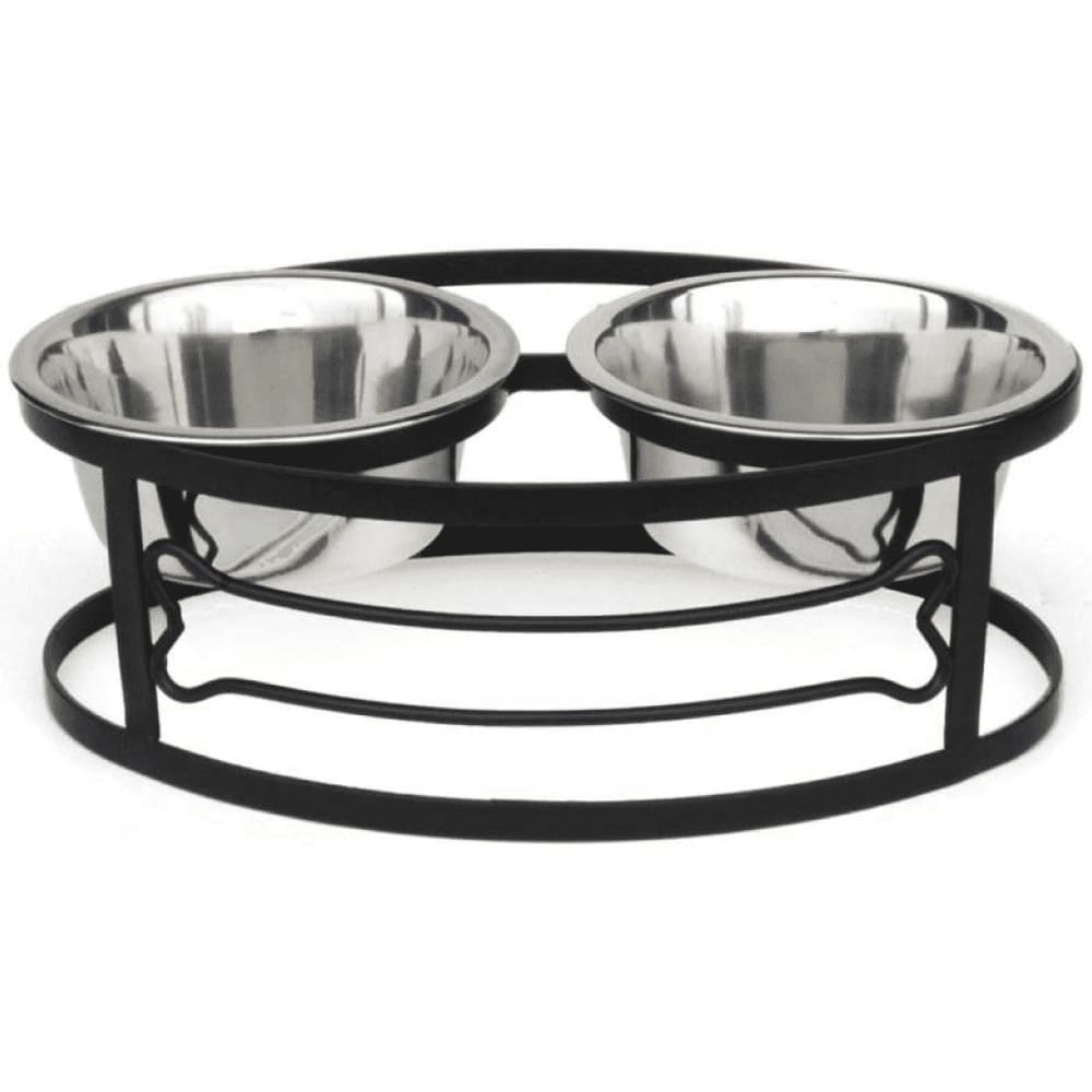 Pets Empire Bone Shaped Metal Double Diner Bowls for Pets