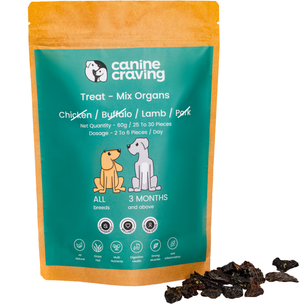 Canine Craving Dehydrated Herb Grass-Fed Lamb Organs Mix Dog Treat