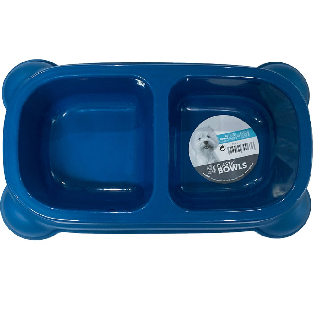M-Pets Plastic Cat Double Bowl (Assorted)