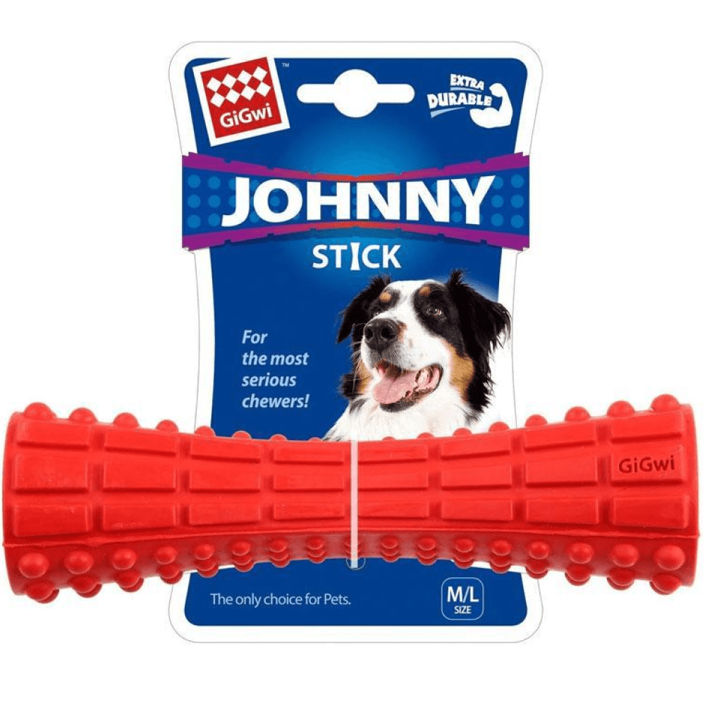 GiGwi Extra Durable Rubber Johnny Stick - Red