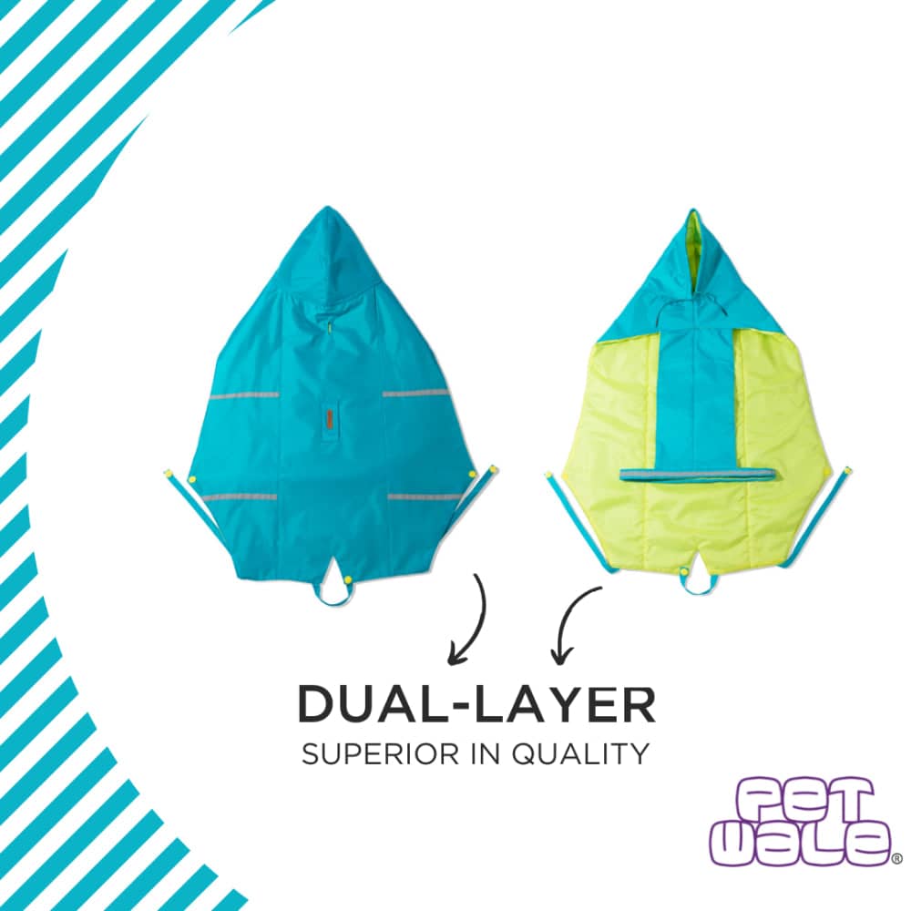 PetWale Reflective Raincoat for Dogs (Turquoise)