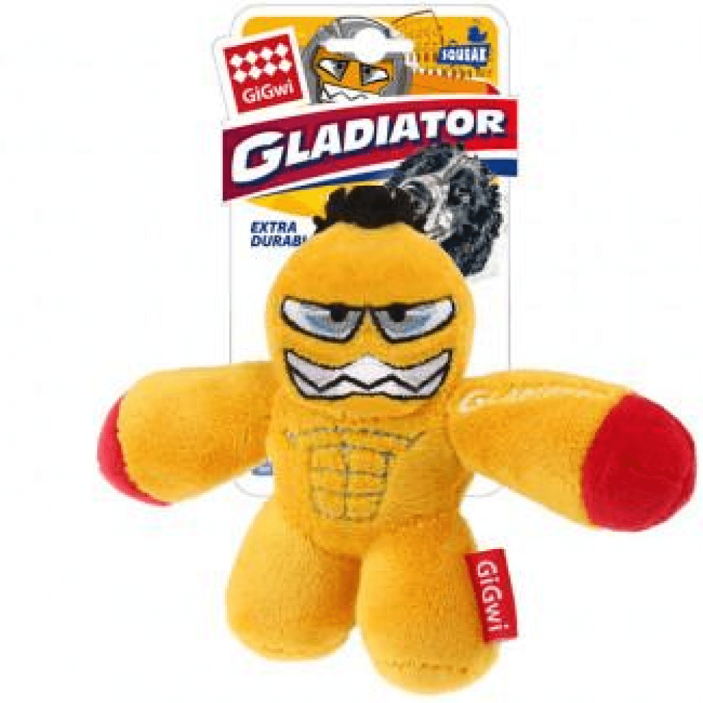 GiGwi Gladiator with Squeaker Inside Dog Toy for Dogs (Yellow)