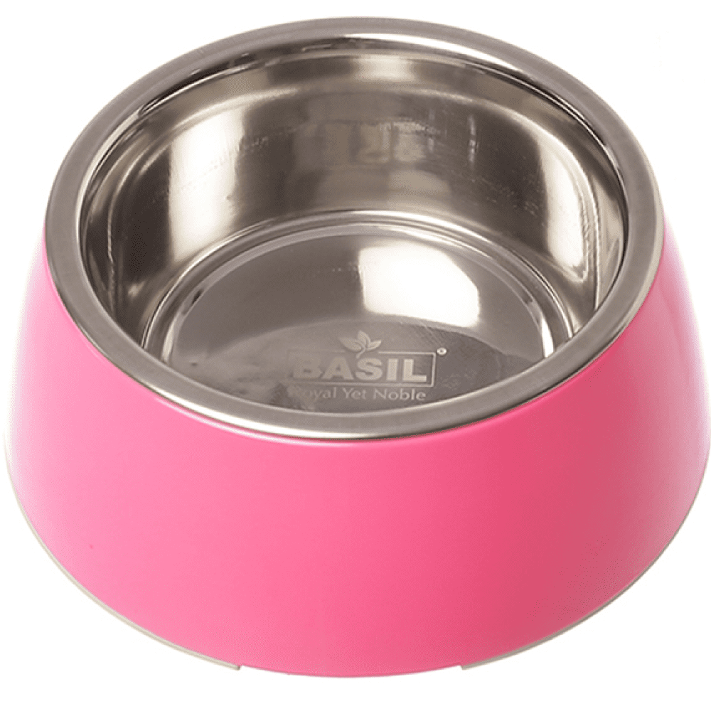 Basil Solid Color Melamine Bowl for Pets (Pink)