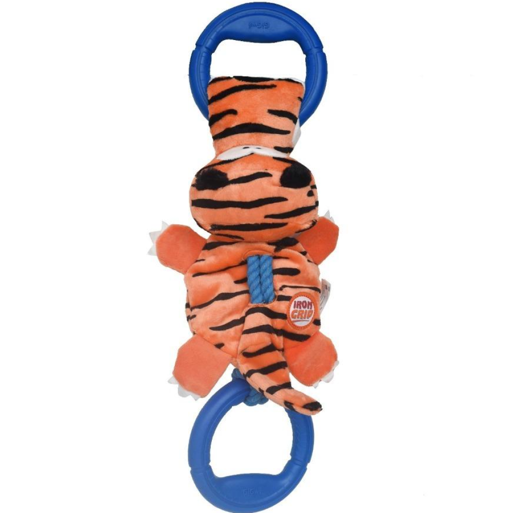GiGwi Iron Grip Tiger Plush with TRP Handle Toy for Dogs