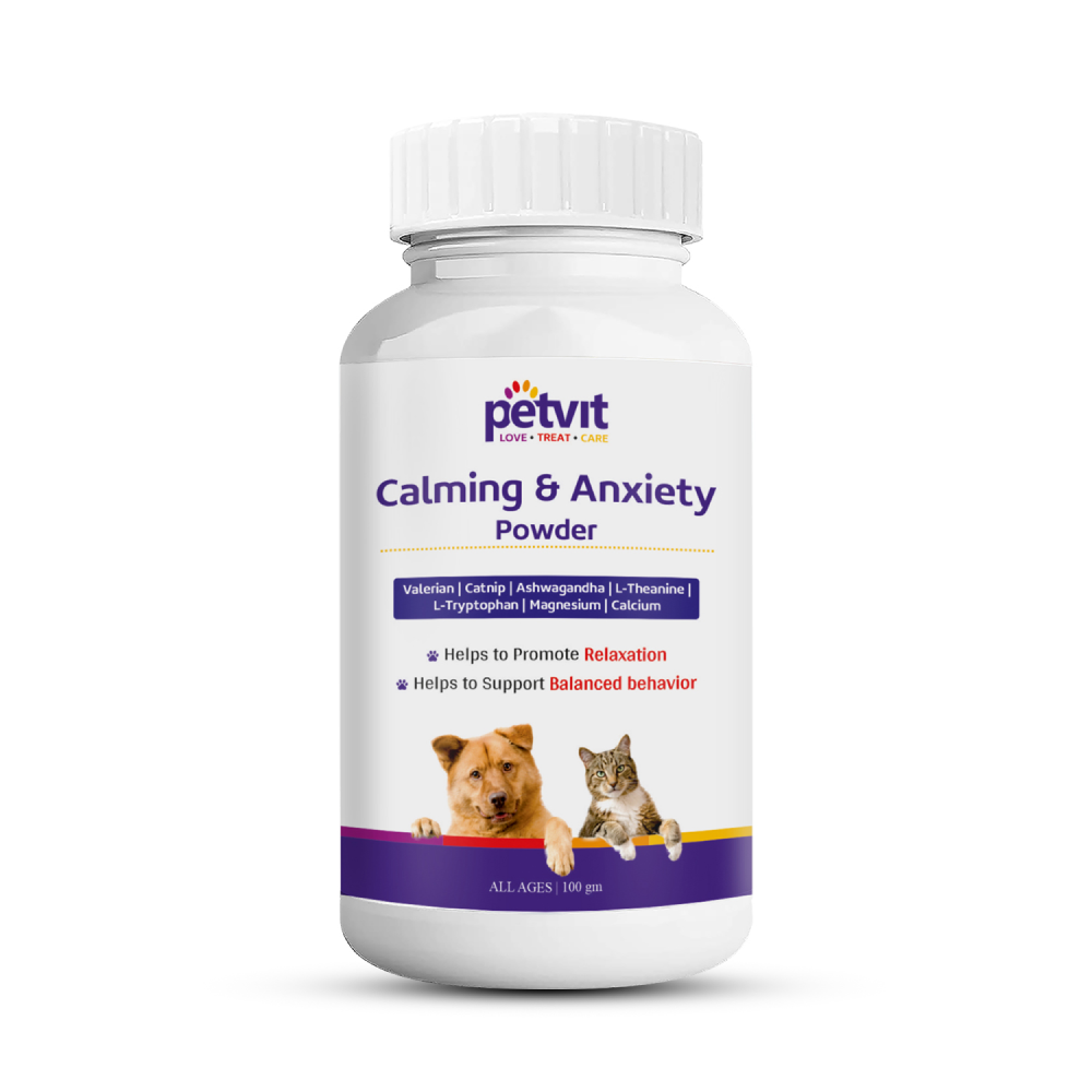 Petvit Calming & Anxiety Powder to Reduce Stress, Aggression & Anxiety for Pets