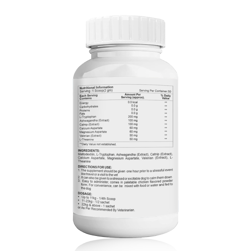 Petvit Calming & Anxiety Powder to Reduce Stress, Aggression & Anxiety for Pets