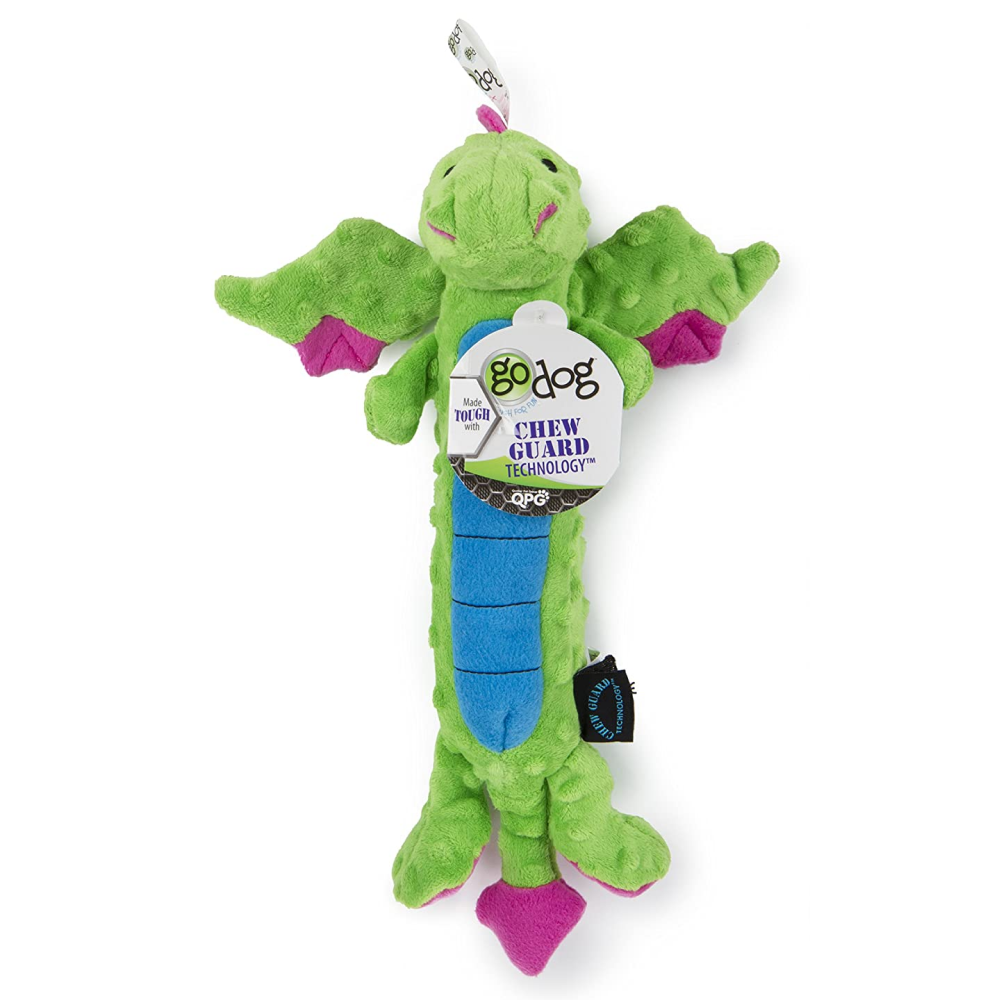 Go Dog Dragon Plush Toy for Dogs (Green)