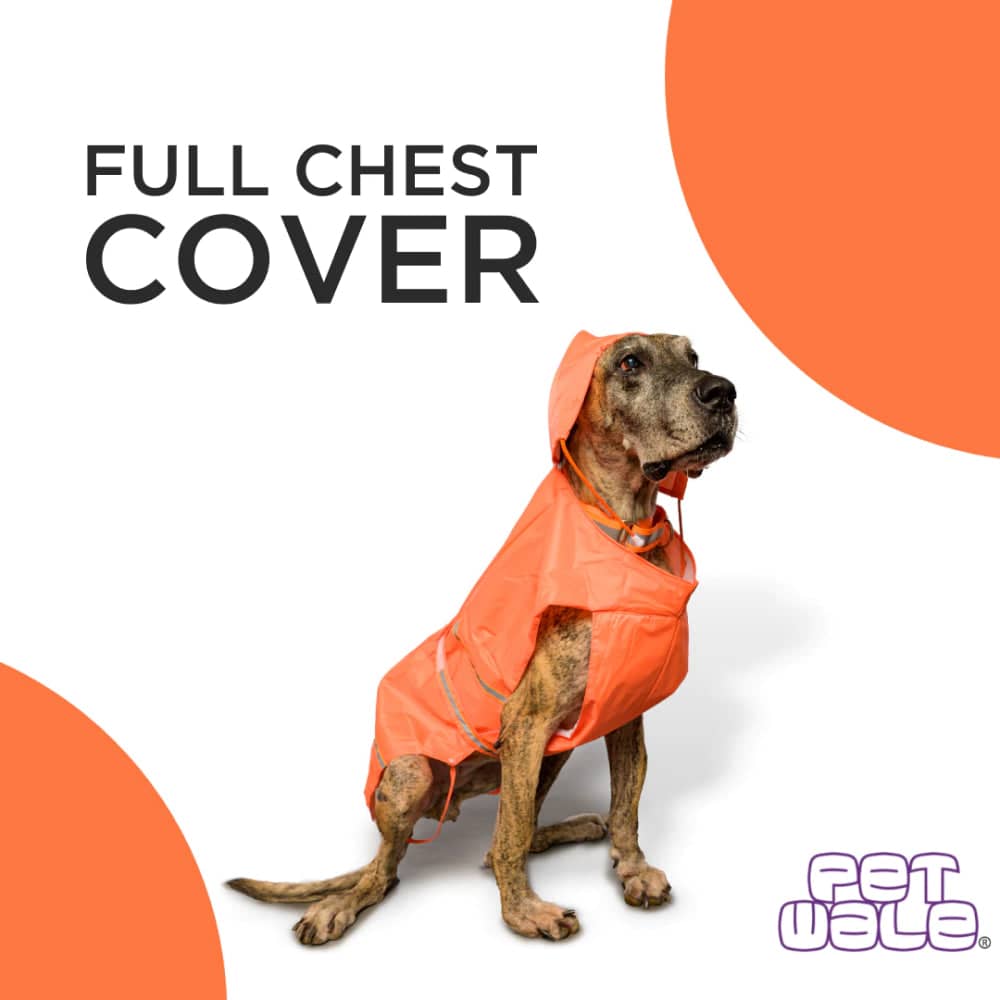 PetWale Reflective Raincoat Dog (Orange)