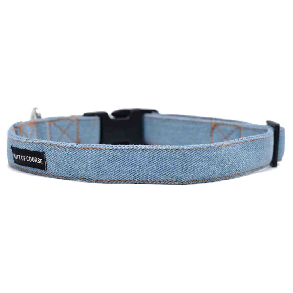 Mutt of Course Denim Collar for Dogs (Light Blue)