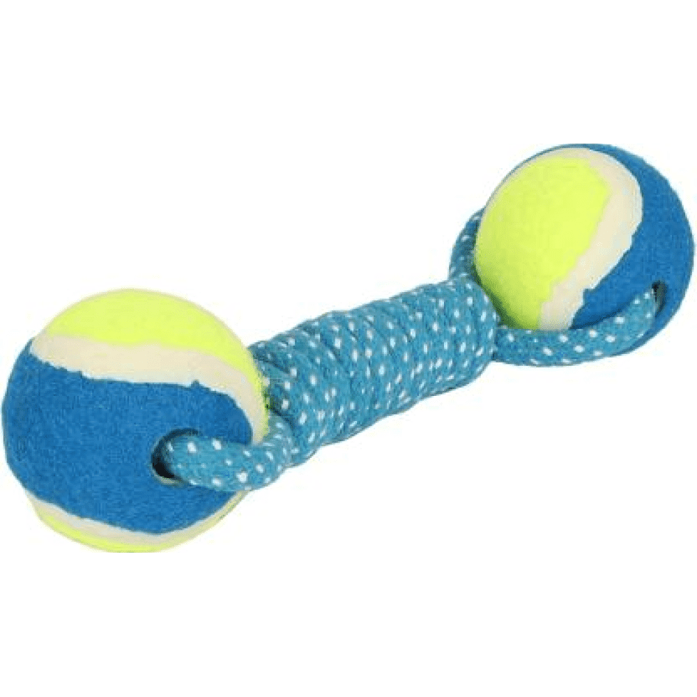Emily Pets Dumbell Shaped Toy With Tennis Balls for Pets