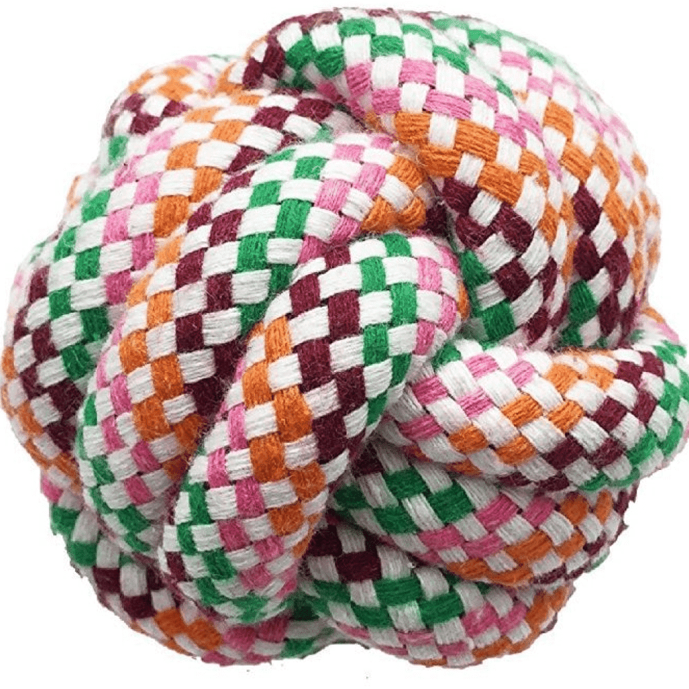 Emily Pets Multi Color Braided Rope Toy Ball for Dogs